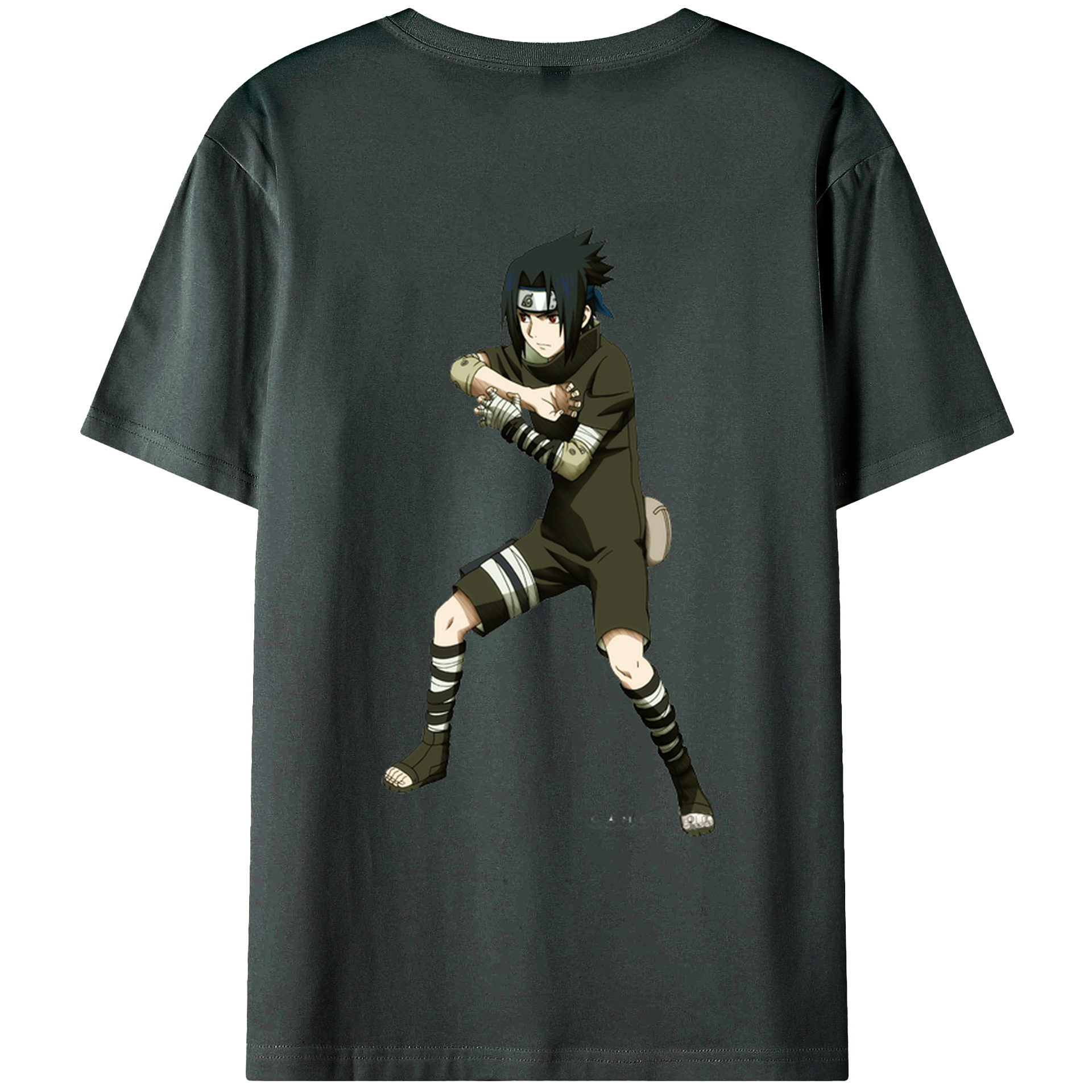 （画像用） NARUTO -ナルト- うちは サスケ Uchiha Sasuke 綿100％ メンズ半袖Tシャツ（バックプリント） 通気性